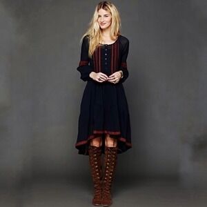 Free People Light‎ Heart Embroidered Maxi Dress XS – NWT